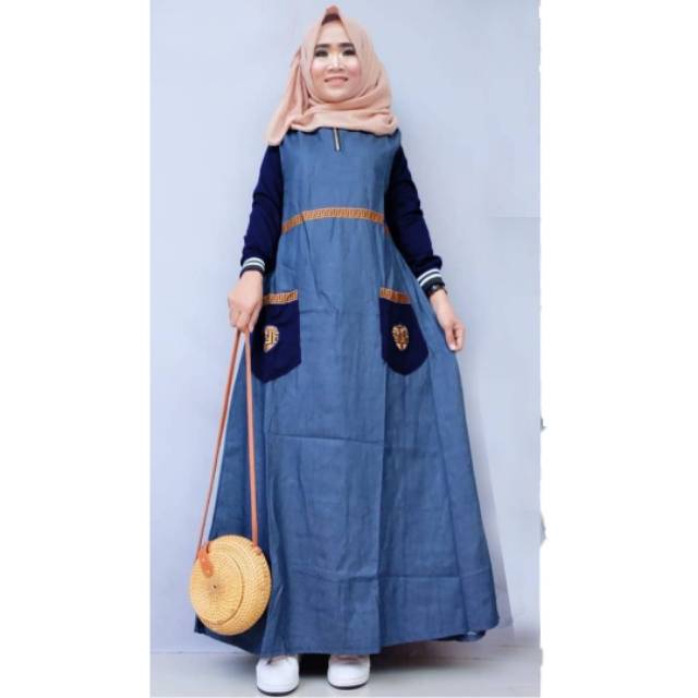 Vitashop Tk fafe tunik navy 100.000 bahan katun denim high quality fit to XL