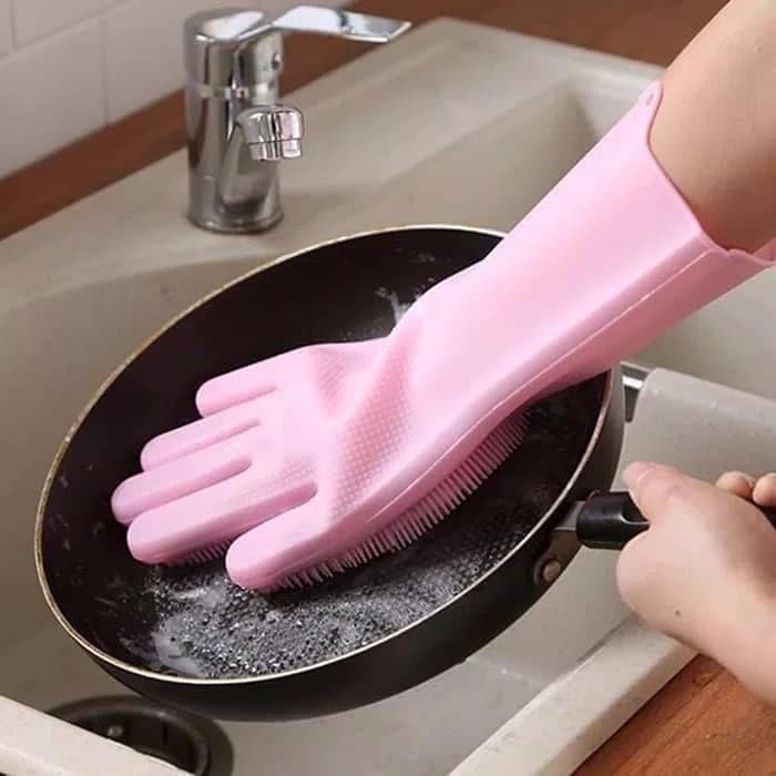 Sarung Tangan Cuci Piring Silikon Magic Cleaning Silicone Gloves