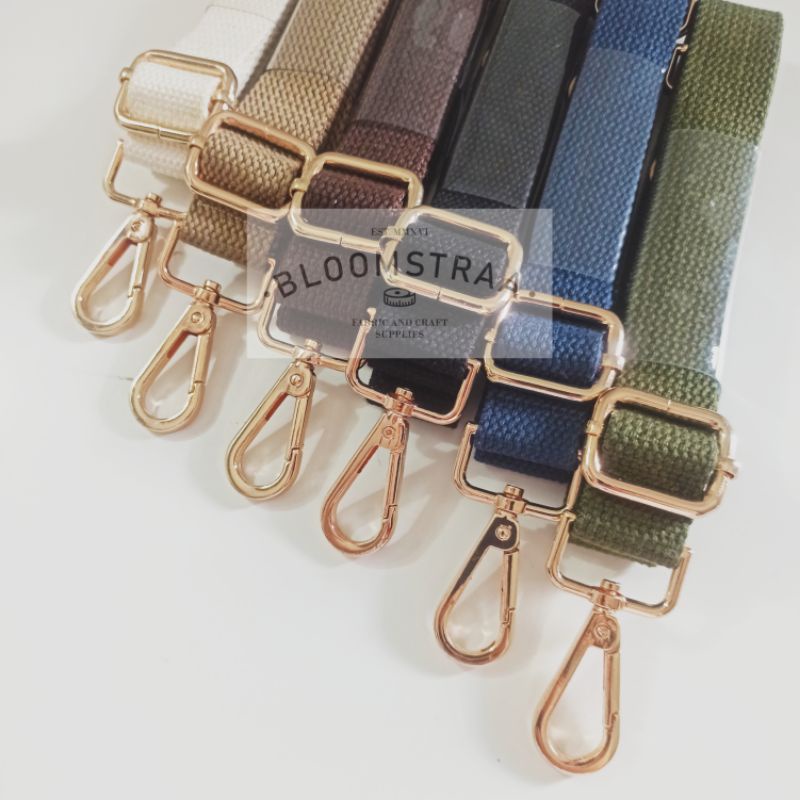 Bag Strap Cotton 25mm GOLD Tali Selempang Tas Bag Straps Besi EMAS