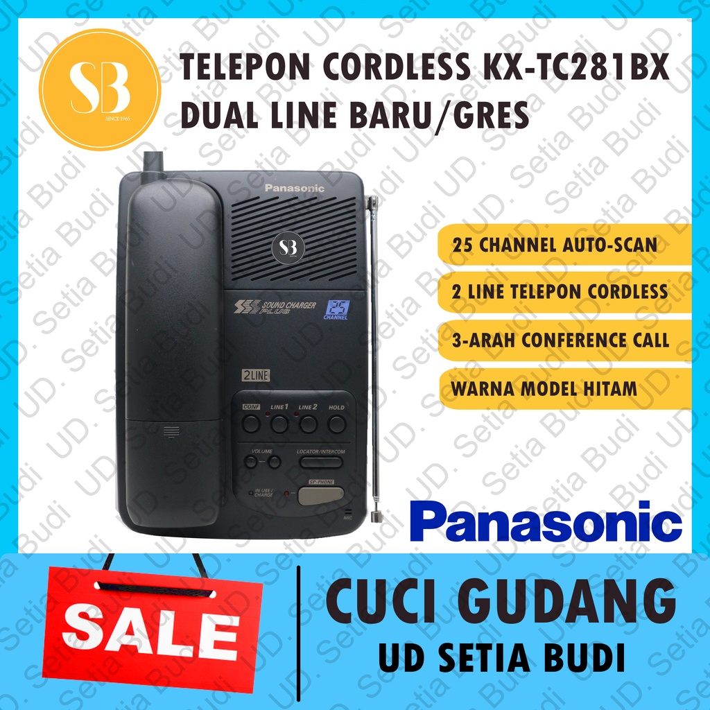 Telepon Cordless Dual Line Panasonic KX-TC281-BX Wireless 281