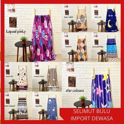 RC Selimut Bulu Motif Dewasa  Import Ukuran 120x170cm