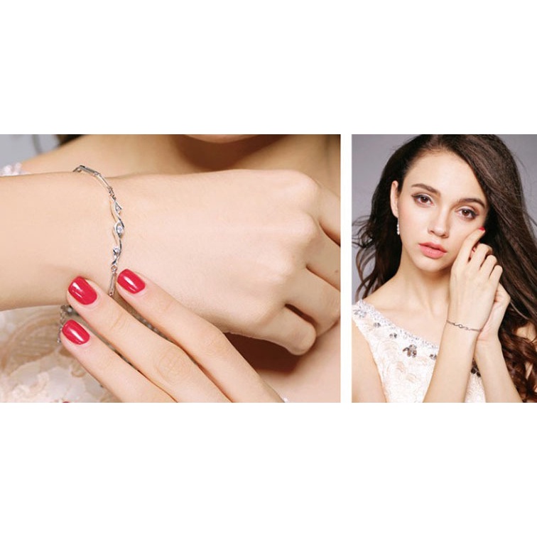 Gelang Sterling Silver Hias Batu Gaya Korea Untuk Wanita