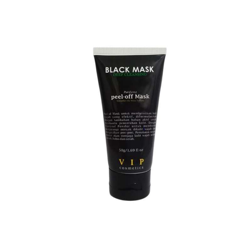 [COD] VIP Cosmetics Black Mask Deep Cleansing dengan Charcoal Powder Membantu Mencerahkan Wajah Kusam - BPOM 50 Gram