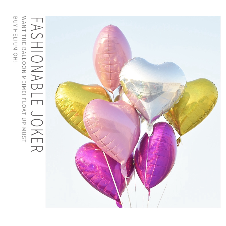 5 Pcs Pernikahan Selamat Ulang Tahun Pesta Balon Aluminium Foil 18 Inch Hadiah Hari Valentine Rose Gold Merah Pink Cinta Pernikahan Pesta Foil Hati Helium Balon