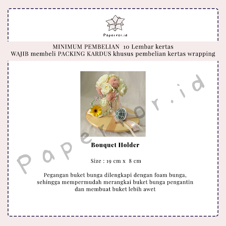 Aksesoris Florist Pegangan Buket Wedding - Bouquet Holder Pengantin - Foam Buket