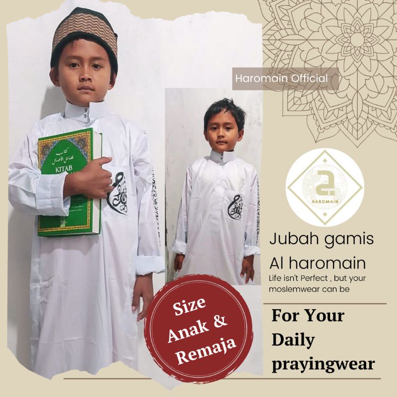 JUBAH HARAMAIN khusus Anak dan Remaja MOTIF KALIGRAFI