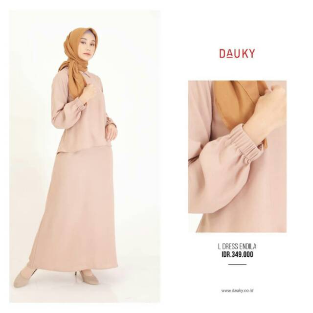 L Dress Endila Dauky||Dress Polos Simple Termurah