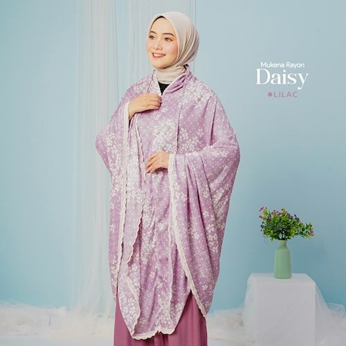 Mukena Mukenah Trevel Traveling dewasa terbaru Bahan rayon Semi Jumbo 2 In 1 Rayon Motif Daisy