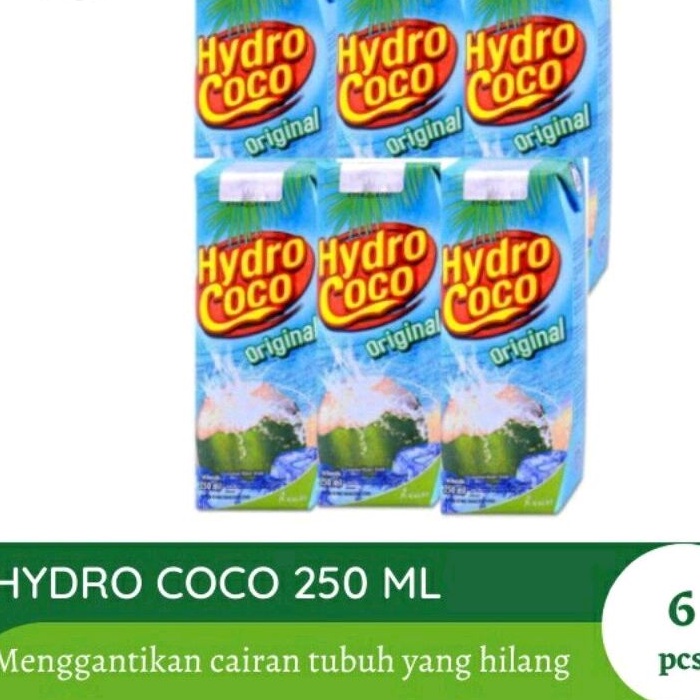 

hydro coco 250ml hydrococo isi 6 air kelapa murni hydro coco 250 ml hidro koko