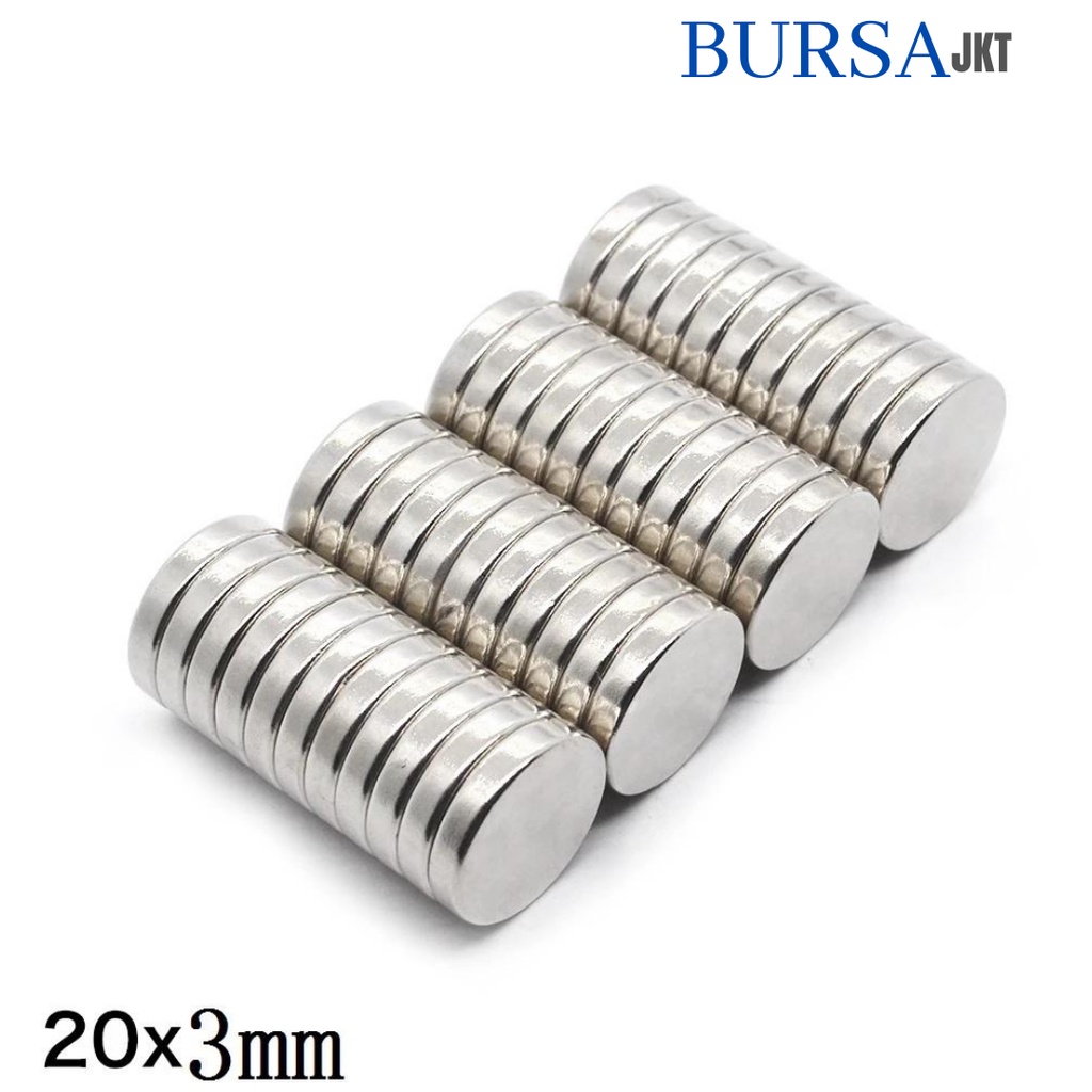 MAGNET SUPER KUAT N52 NEODYMIUM N52 BULAT STRONG NdFeB 20 x 3 MM