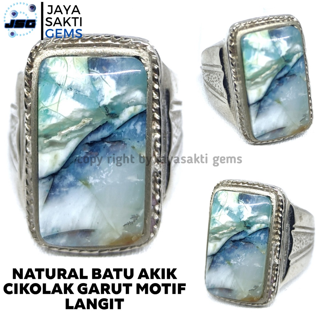 Natural Batu Akik Cikolak Garut Motif Langit CKG03