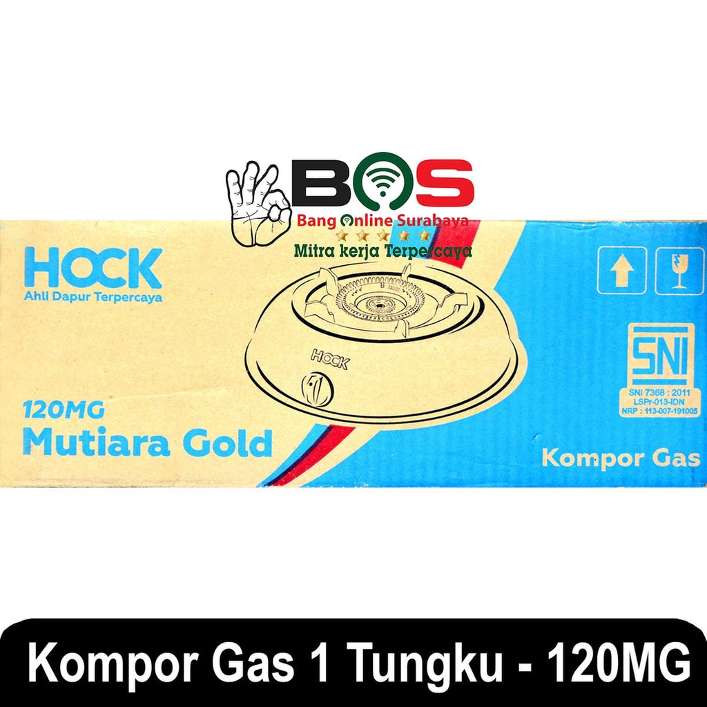 Kompor Hock Kompor Gas LPG Hock 1 Tungku Stainlees Steel Mutiara Gold 120MG 120 MG