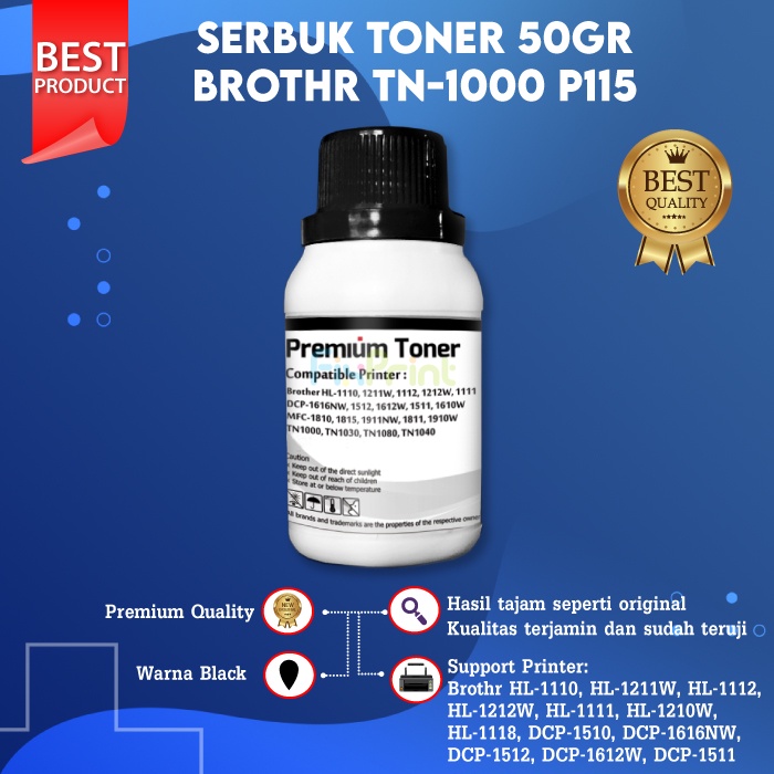 Serbuk Refill Brther TN1040 TN1050 TN1060 TN1075 50 Gram Bubuk Refill