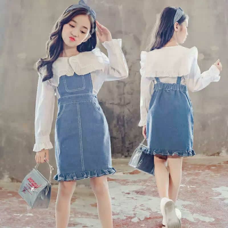 setelan overall jeans anak umur usia 3tahun 4tahun 5tahun baju setelan anak perempuan 3_5tahun levis