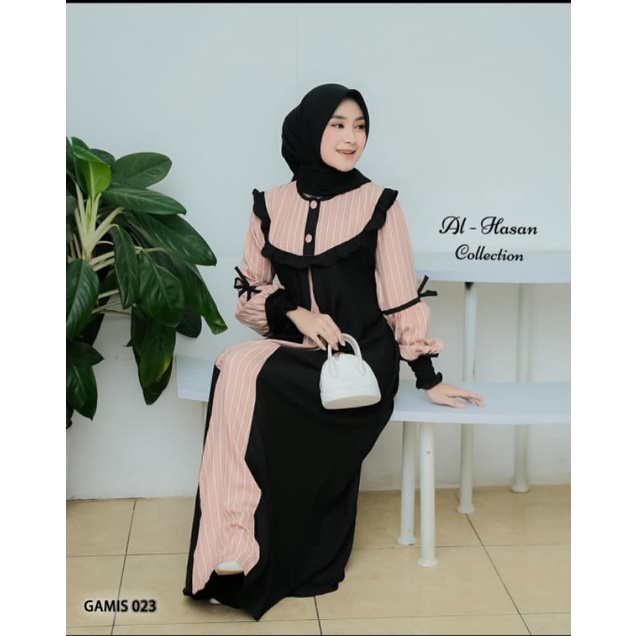 MAZAYA DRESS GAMIS TERBARU AL HASAN 023 CANTIK ITYCREPE SYAKILA SALUR TREND 2022