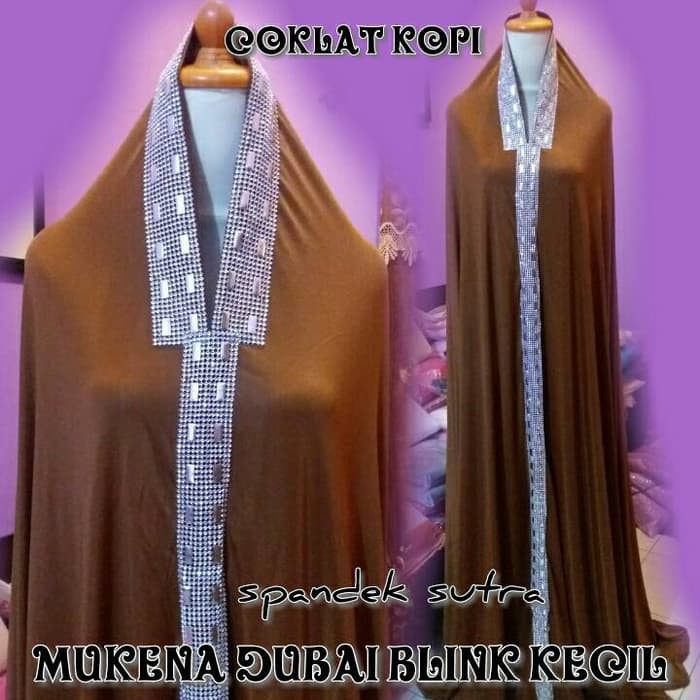 NEW MT MUKENA DUBAI SPANDEK SUTRA TERBARU TERMURAH | BLINK KECIL COKLAT KOPI