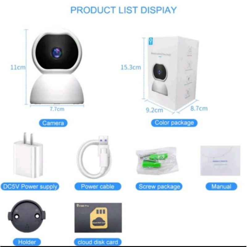V380 IP CAMERA MINI 3MP HD WIRELESS CCTV WIFI SNOWMAN AP MODE FULL HD 3MP V380PRO