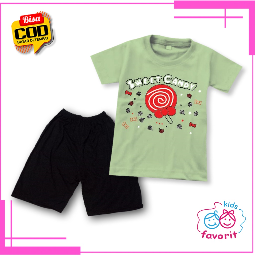 Favorit kids baju setelan anak perempuan lengan pendek