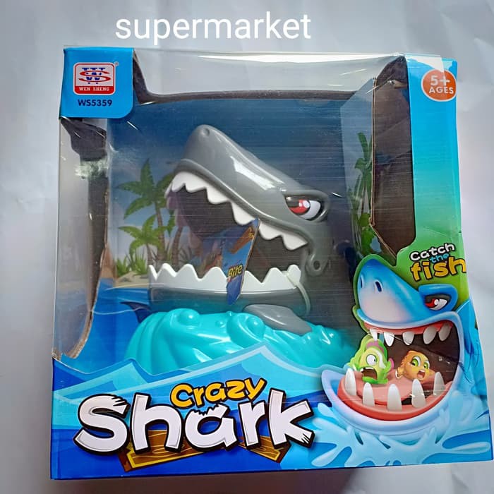 Pie Face Game - Mainan Gigit Buaya - Slime Guar Gum Mainan Hiu Gigit Kiddy Fun Crazy Shark Catch The