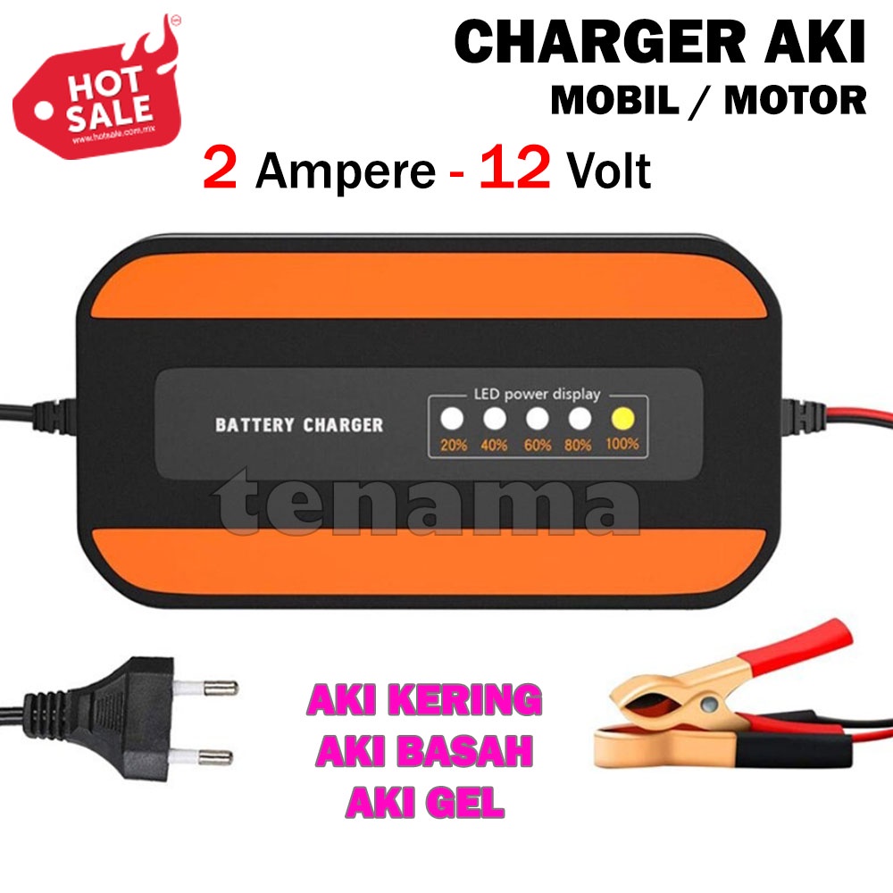 Charger Aki 2A-12V 1202D Lead Acid Smart Charger Mobil dan Motor