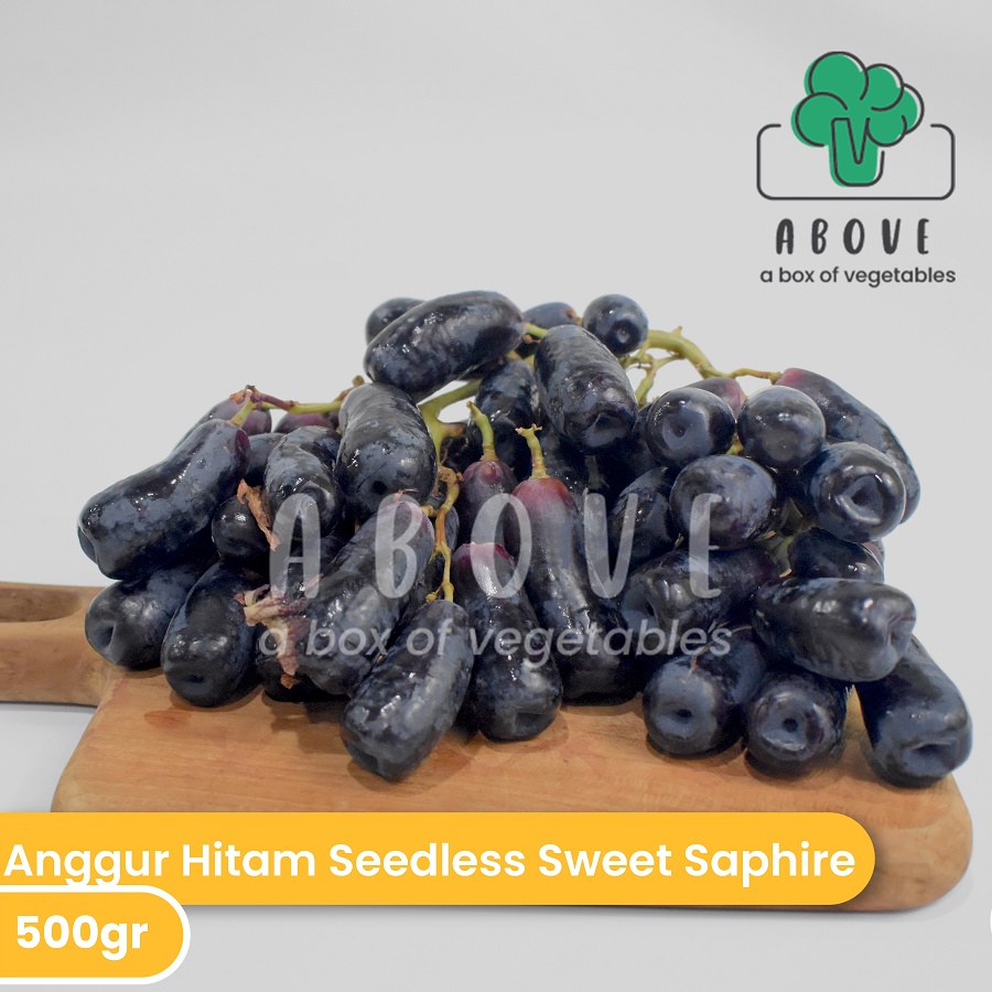 

Anggur Hitam Seedless Sweet Saphire - 500gr - Buah ABOVE
