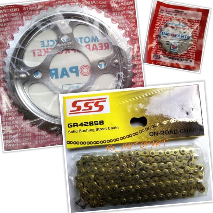 Gir Set/Gear Rantai Paket Indopart SSS Gold Megapro New Mono/Monoshock
