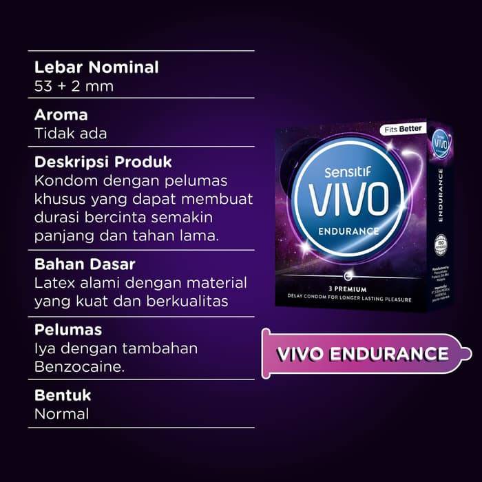 [BPOM] Kondom VIVO ENDURANCE Isi 3 Pcs / Kondom Vivo EKSTRA / Kondom Tipis / Kondom Import / MY MOM