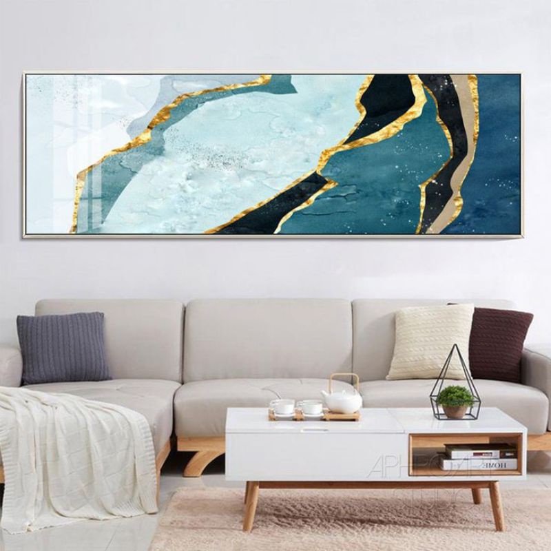 lukisan abstrak modern ,lukisan blue ocean abstrak