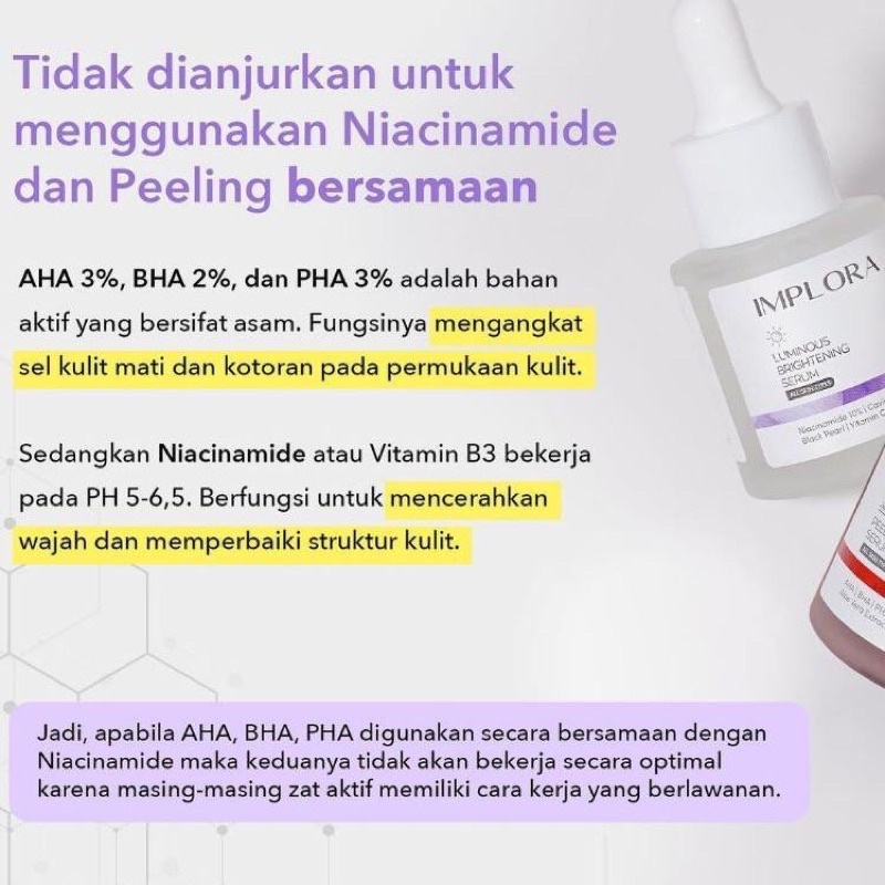 Implora Serum Wajah Gold/ Acne/Luminous/ Peeling/ Midnight/ Hydrating/ Bakuchiol/ Liporetinol/ DNA Salmon/ Birdnest