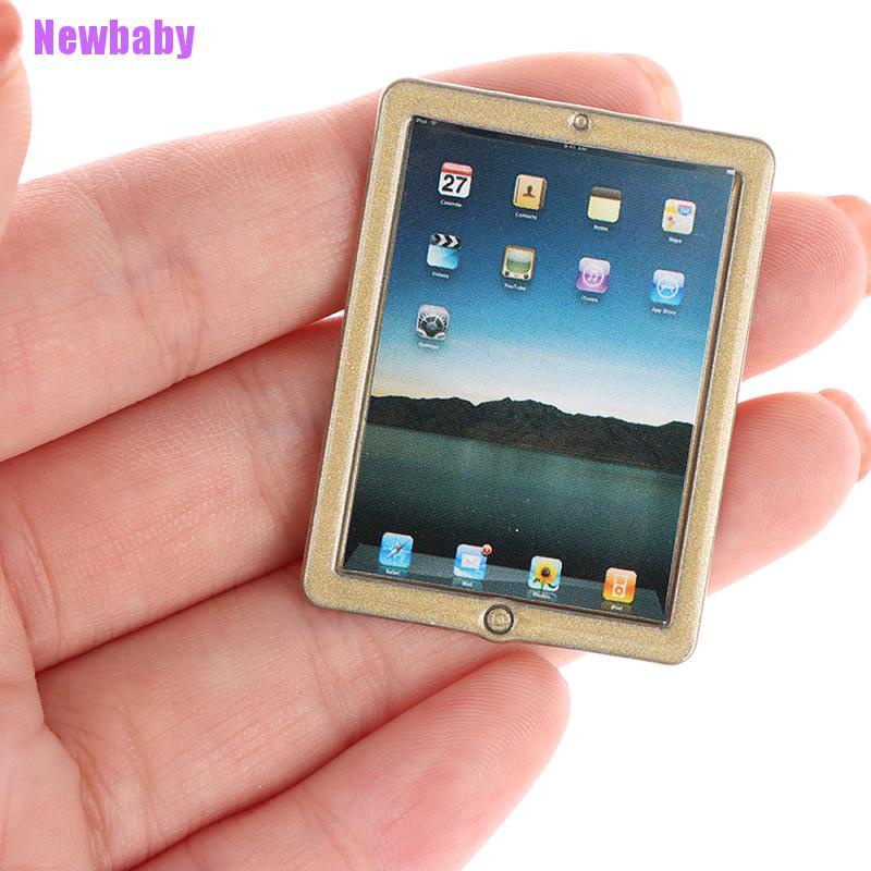 (Newbaby) Miniatur Tablet PC Skala 1: 12 Untuk Aksesoris Rumah Boneka