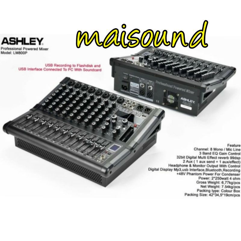 POWER MIXER ASHLEY LM800P MIXER AUDIO ASHLEY LM 800P LM 800 P ORIGINAL