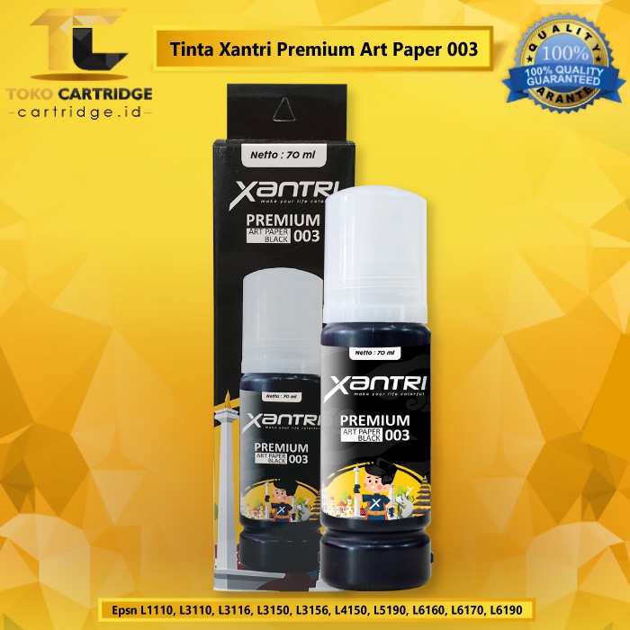 Tinta Xantri Premium Art Paper 003 Cyan Magenta Yellow 70ml, Printer Epson L1110 L3110 L3116 L3150 L3156 L4150 L5190 L6160 L6170 L6190