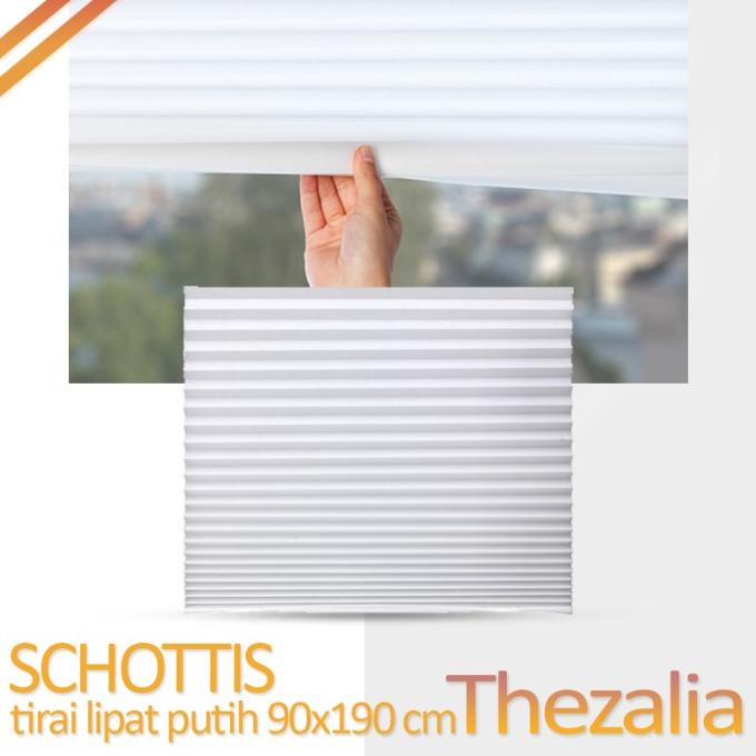 Tirai lipat putih uk 90x190 cm / gorden Tirai Lipat Poliester / tirai