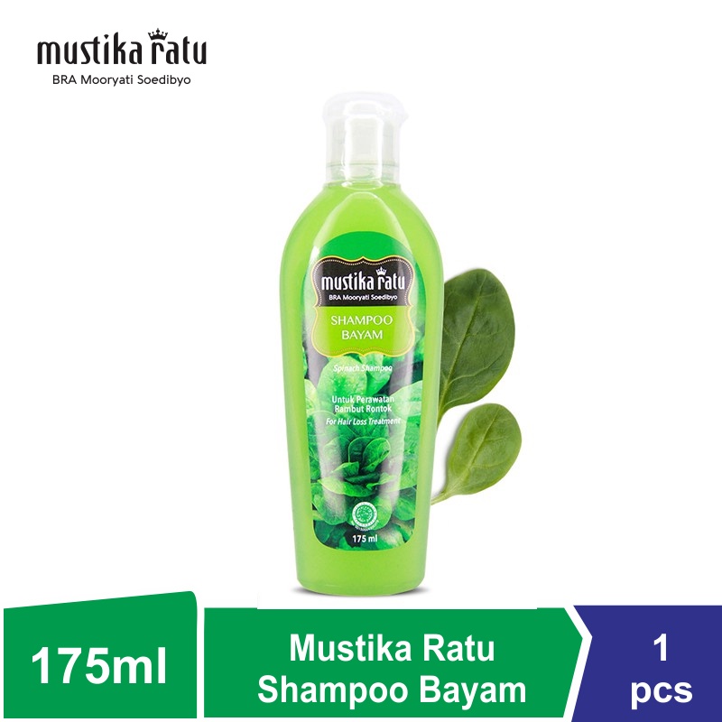 Mustika Ratu Shampoo Bayam 175ml - perawatan untuk rambut rontok