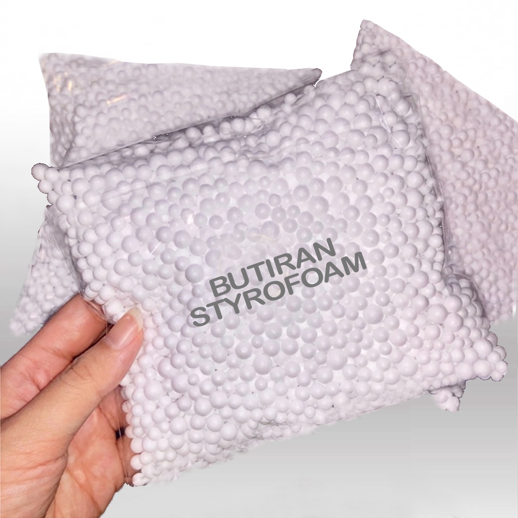 Butir sterofoam styrofoam gabus 100gr - styrofoam butiran floam slime Sterofoam gabus undian stirofo