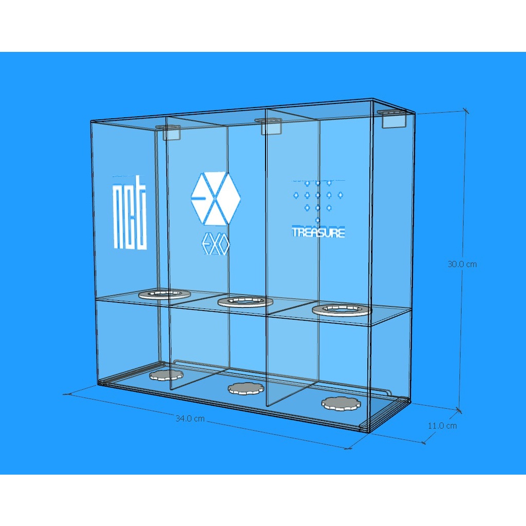 Lightstick NCT x EXO x TREASURE / Box Lightstick Gabung / Box Lightstick Akrilik