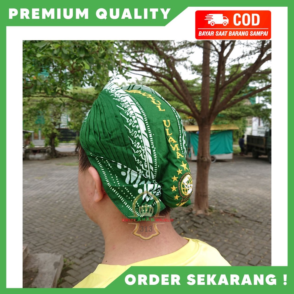 Blangkon Nahdlatul Ulama Hijau Bordir / Blangkon Gus Miftah NU / Blangkon NU / Blangkon Jawa NU