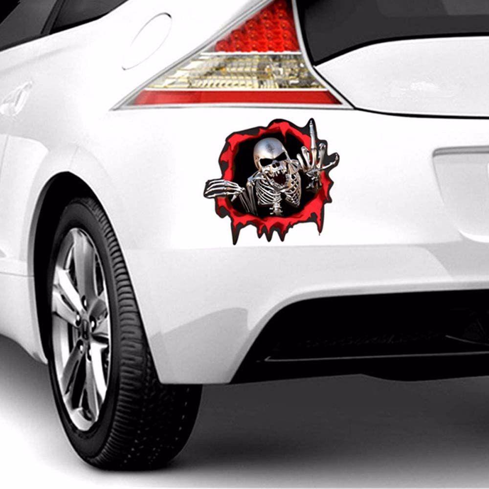 [Elegan] Stiker Mobil 3D Skeleton Mobil Decals Aksesoris Motor Mobil Dekorasi Motor Badge Mobil Styling