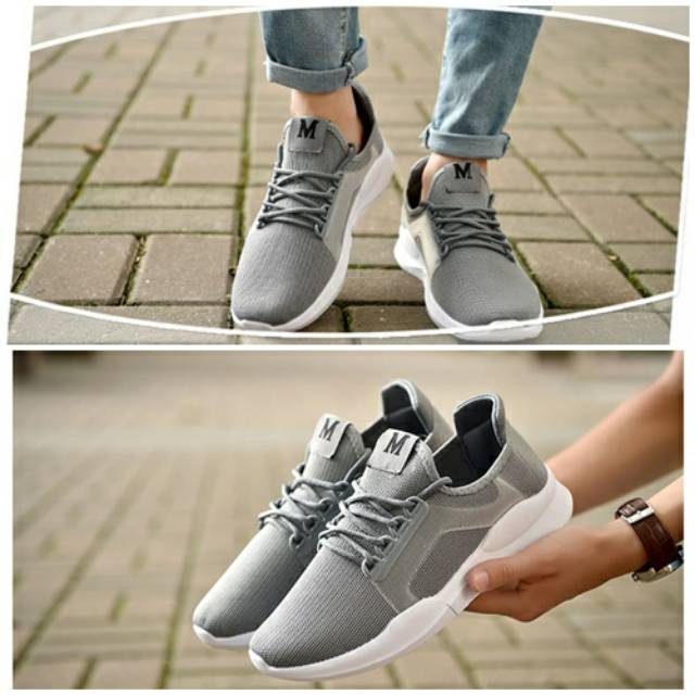 -gray Sepatu Kets Fashion Import Pria
