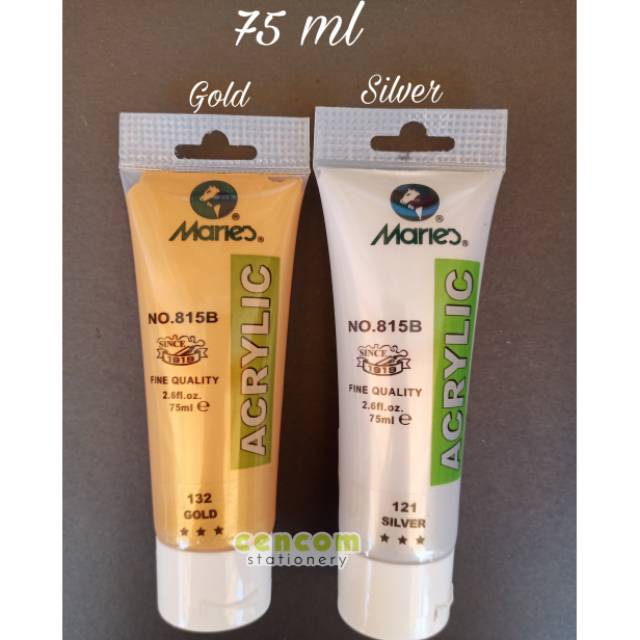 

Maries Acrylic 75 ml GOLD and SILVER / Cat Maries Akrilik 75 ml GOLD dan SILVER