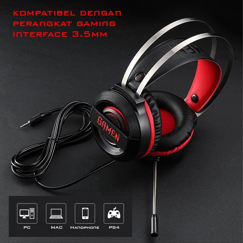 HEADPHONE GAMEN GH1000 ORIGINAL HEADSET CABLE AUDIO HEANSFREE GAMING