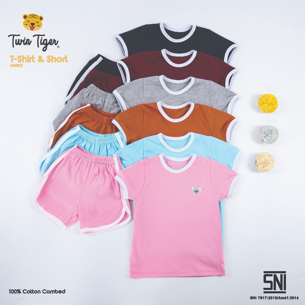 TWIN TIGER SETELAN KAOS ANAK TSHIRT RETRO SET BAJU ANAK