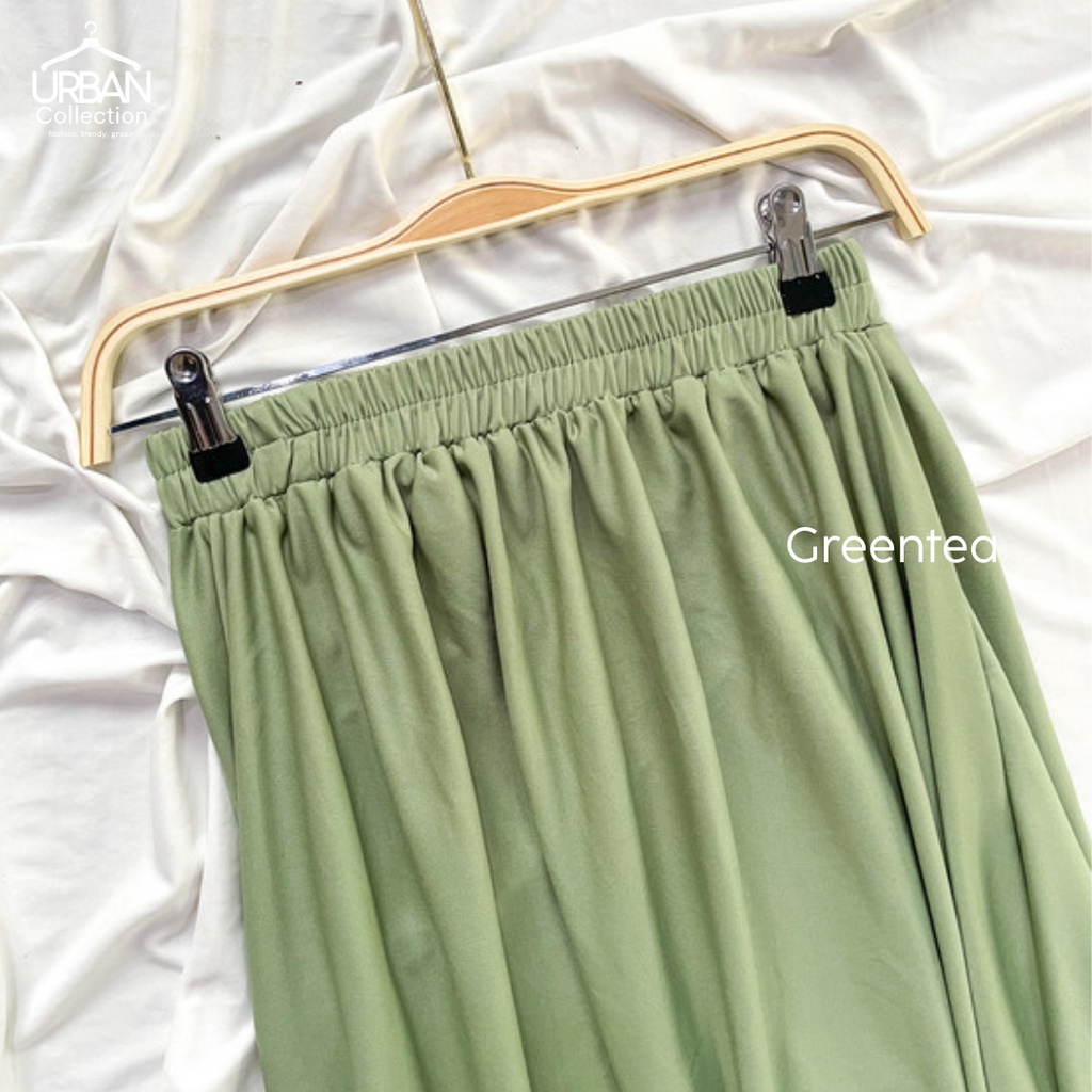 ROK POLOS MAYUNG PREMIUM / BASIC SKIRT / ROK PERREMPUAN / SKIRT / M FIT TO XLL-Greentea