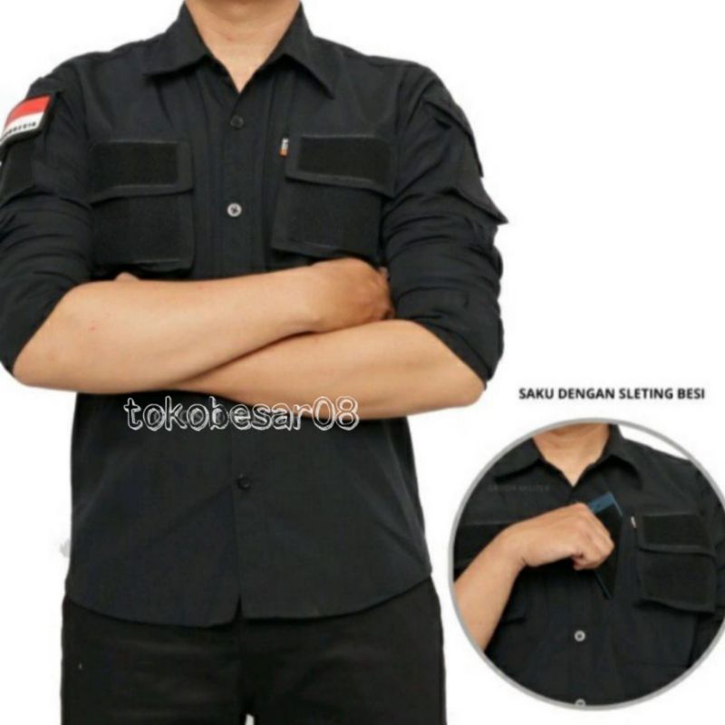 Kemeja Tactical Panjang Ukuran M, L, XL, XXL, XXXL | Baju Kemeja Taktikal Lapangan | Polisi | Army O