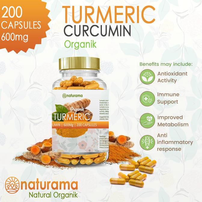 Sale Turmeric Curcumin Organic 200 Kapsul Naturama Kapsul Kunyit Organik
