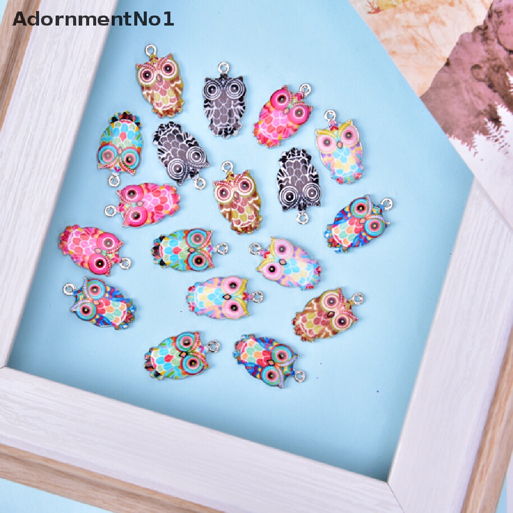 (AdornmentNo1) 2 / 6Pcs / Set Liontin Enamel Bentuk Burung Hantu Bahan Alloy Untuk Kerajinan Tangan DIY Charms