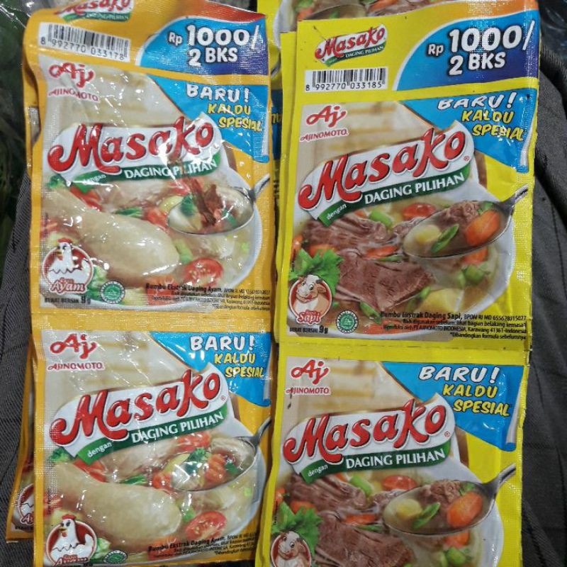 

Masako Ayam sachet 9gram 1renceng 6000(isi 12 sachet)