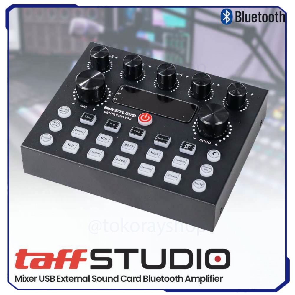 TaffSTUDIO Mixer USB External Sound Card Bluetooth Amplifier - V8S