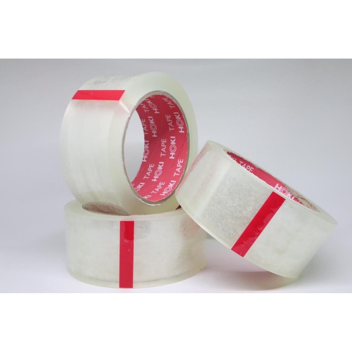 

perekat-pengikat- lakban bening & cokelat hoki tape 100 yard - putih -pengikat-perekat.