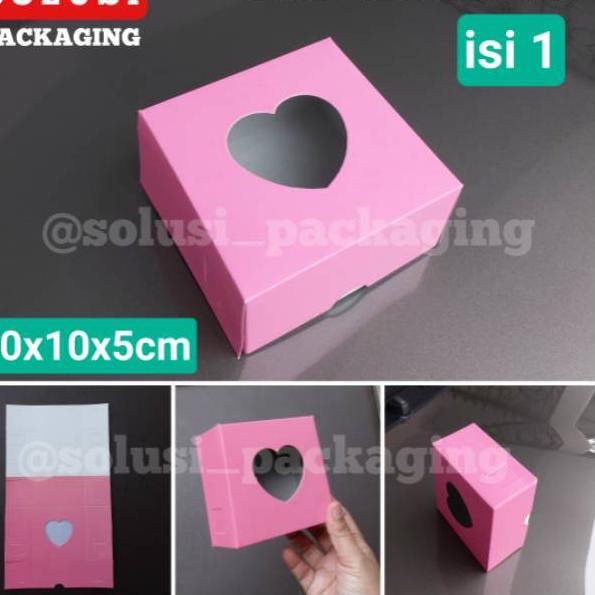 

¯ 7BW [50pcs] Kardus DONAT BAKPAO isi 1 PINK Polos/KOTAK KUE ROTI/DUS ROTI DOS BOX ✫